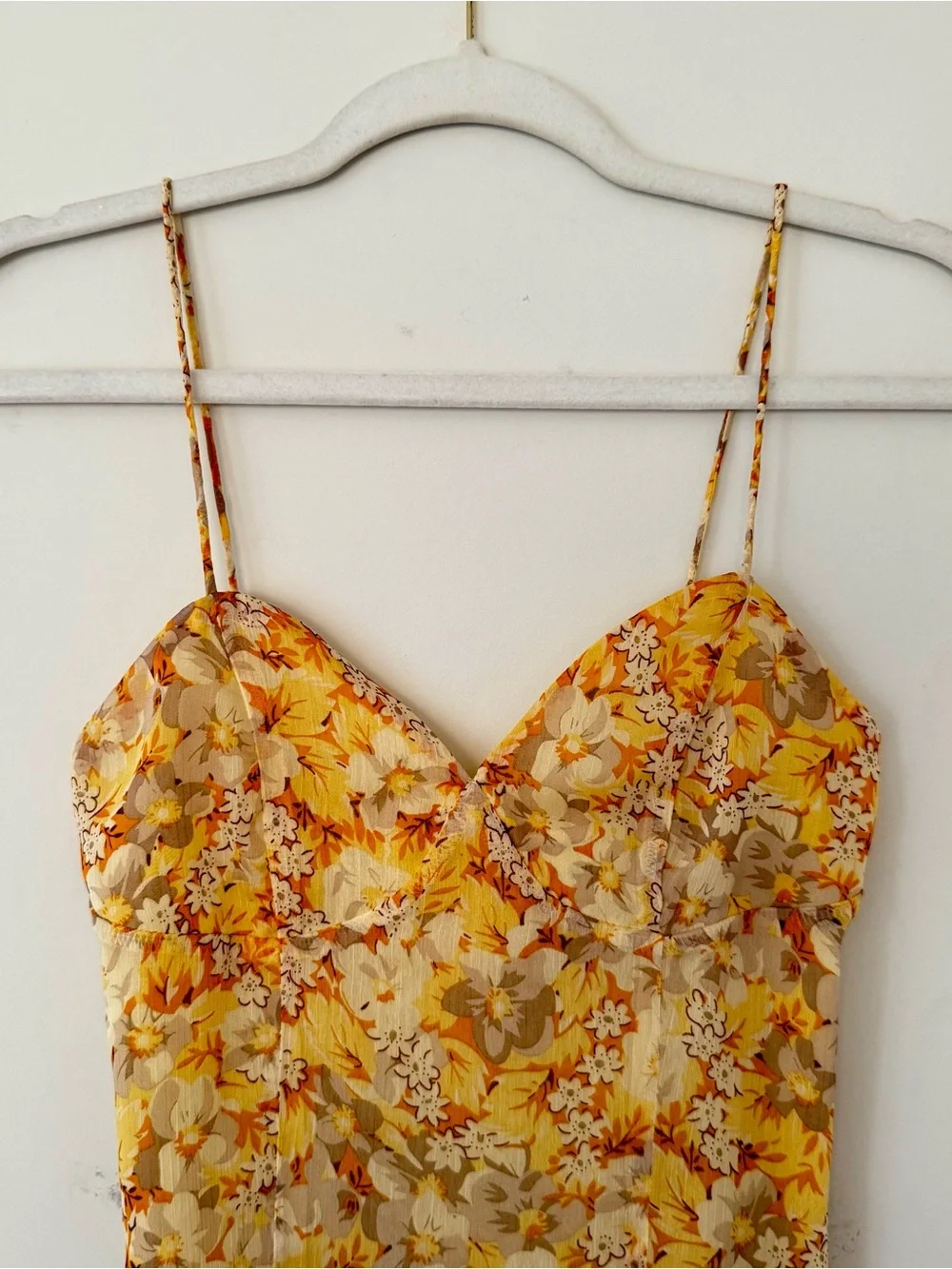 Sabo Skirt Reece Cami Dress & Matching Button Down Shirt Set, Yellow Floral – XS